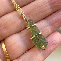 Natural Moldavite Tektite Pendant Necklace