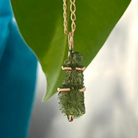Natural Moldavite Tektite Pendant Necklace