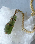 Natural Moldavite Tektite Pendant Necklace