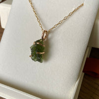 Natural Moldavite Tektite Pendant Necklace