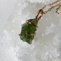 Natural Moldavite Tektite Pendant Necklace