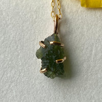 Natural Moldavite Tektite Pendant Necklace