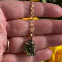 Natural Moldavite Tektite Pendant Necklace