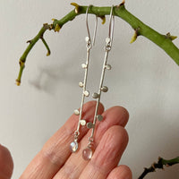 Long Sri Lankan Moonstone Earrings, June Birthstone Earrings