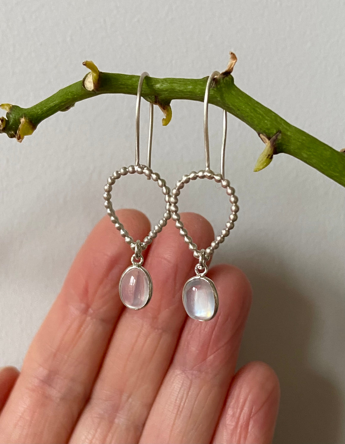 Sri Lankan Moonstone Earrings, June Birthstone Earrings