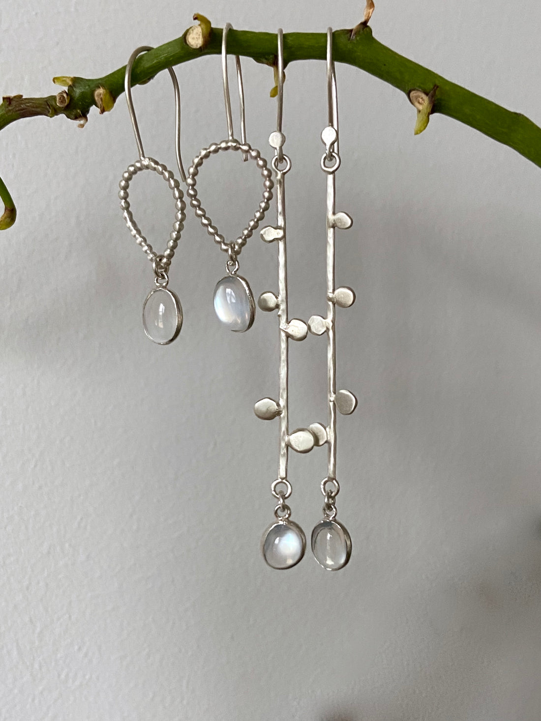 Long Sri Lankan Moonstone Earrings, June Birthstone Earrings