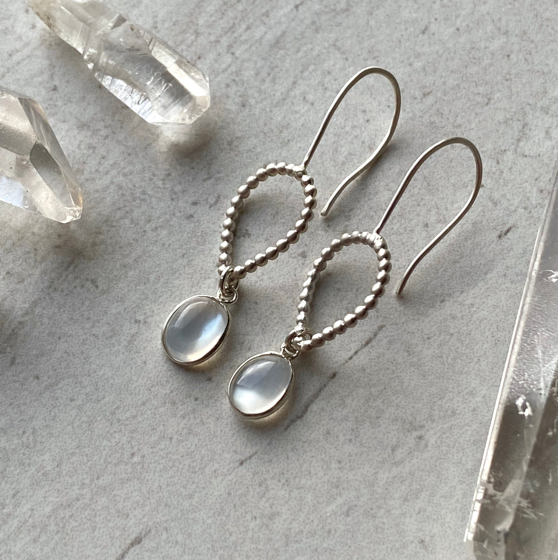 Sri Lankan Moonstone Earrings, June Birthstone Earrings