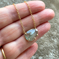 Moss Aquamarine Necklace, March Birthstone Gift