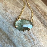 Moss Aquamarine Necklace, March Birthstone Gift