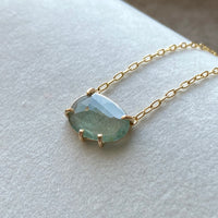 Moss Aquamarine Necklace, March Birthstone Gift