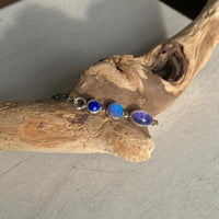 Tanzanite, Australian Boulder Opal and Lapis Lazuli Pendant Necklace, December September October Birthstone Necklace