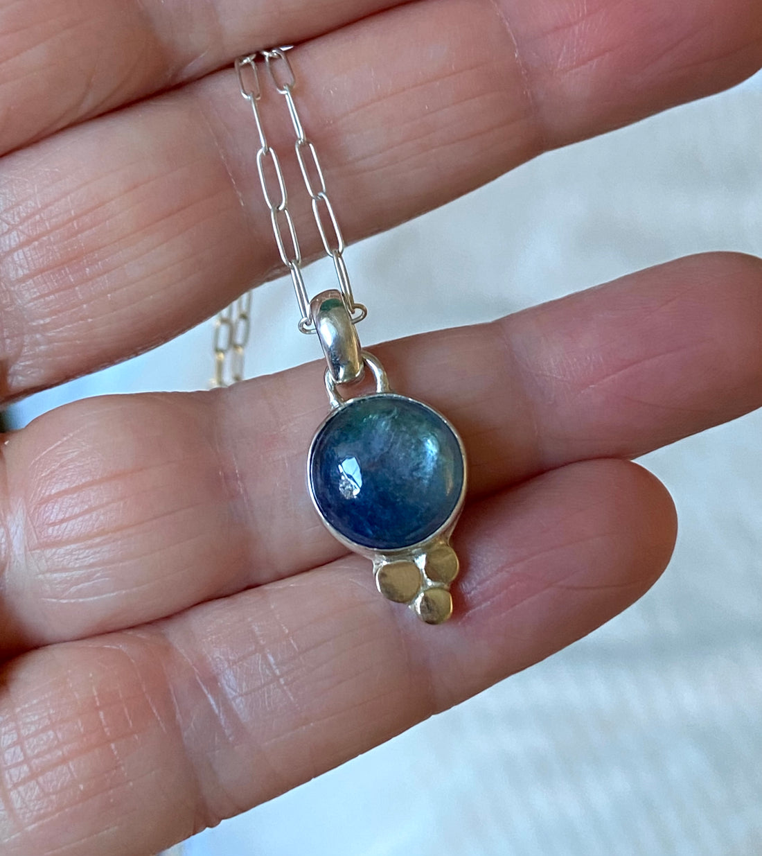 Bicolor Green Blue Tanzanite Pendant Necklace, December Birthstone