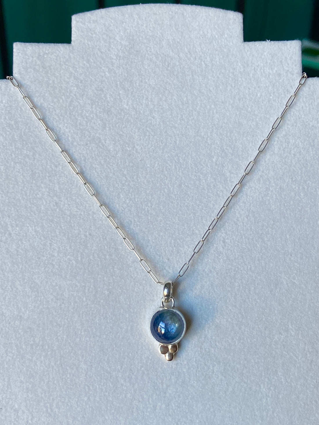 Bicolor Green Blue Tanzanite Pendant Necklace, December Birthstone