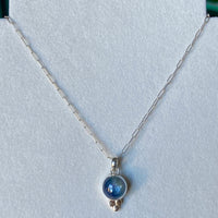 Bicolor Green Blue Tanzanite Pendant Necklace, December Birthstone