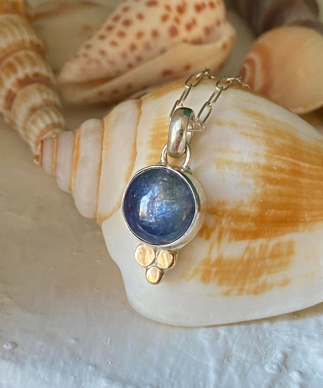 Bicolor Green Blue Tanzanite Pendant Necklace, December Birthstone