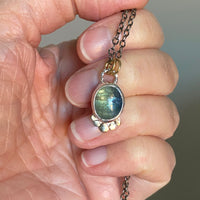 Bicolor Green Blue Tanzanite Pendant Necklace, December Birthstone