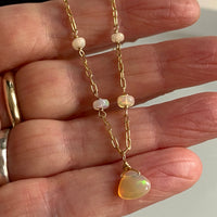 Ethiopian Opal Pendant Necklace, October Birthstone Necklace