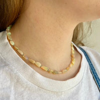 Ethiopian Welo Opal Knotted Necklace, October Birthstone Necklace