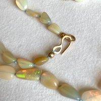 Ethiopian Welo Opal Knotted Necklace, October Birthstone Necklace