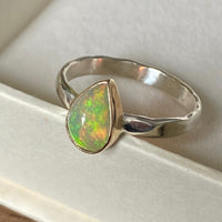 Ethiopian Welo Opal Ring, Alternative Wedding or Engagement Ring