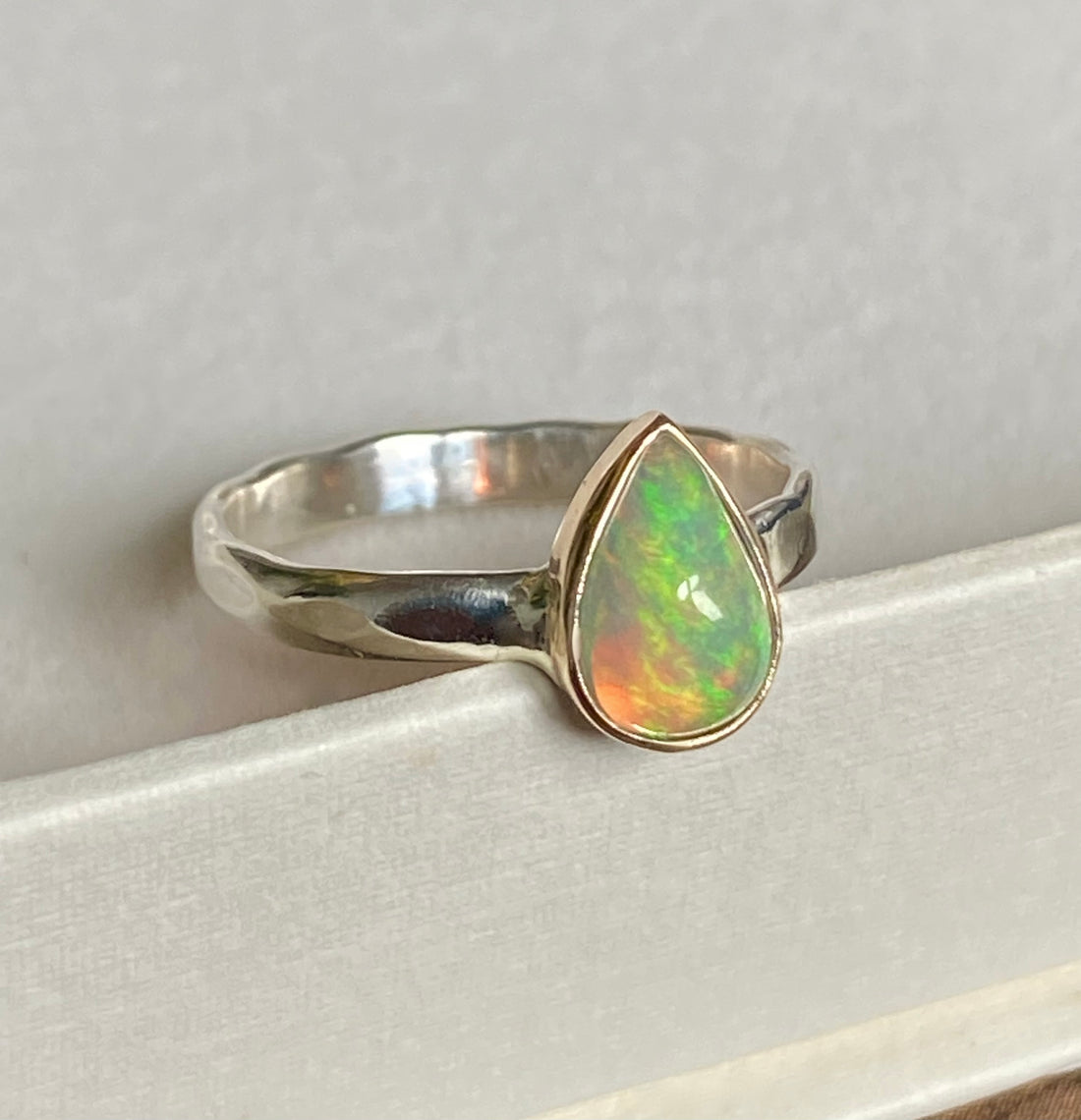 Ethiopian Welo Opal Ring, Alternative Wedding or Engagement Ring