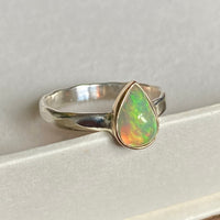 Ethiopian Welo Opal Ring, Alternative Wedding or Engagement Ring
