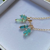 Raw Light Green Emerald Pendant Necklace, May Birthstone Necklace