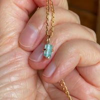 Raw Paraiba Tourmaline Pendant Necklace, October Birthstone Necklace