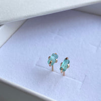 Raw Paraiba Tourmaline Stud Earrings, October Birthstone
