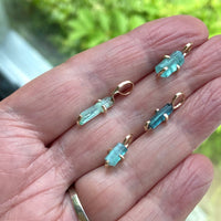 Raw Paraiba Tourmaline Pendant Necklace, October Birthstone Necklace