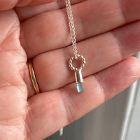 Raw Indicolite Blue Tourmaline Pendant Necklace, October Birthstone Pendant Necklace