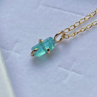 Raw Paraiba Tourmaline Pendant Necklace, October Birthstone Necklace
