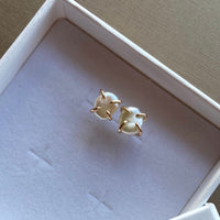 Keshi Pearl Stud Earrings, June Birthstone Earrings