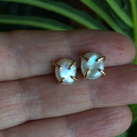Keshi Pearl Stud Earrings, June Birthstone Earrings