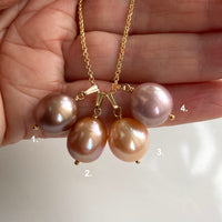 Large Edison Pearl Pendant Necklace, June Birthstone