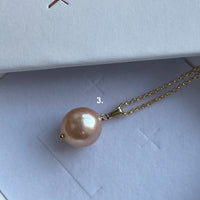 Large Edison Pearl Pendant Necklace, June Birthstone