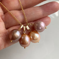 Large Edison Pearl Pendant Necklace, June Birthstone