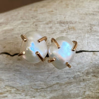Keshi Pearl Stud Earrings, June Birthstone Earrings