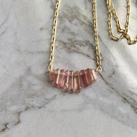 Raw Pink Tourmaline Crystal Necklace, October Birthstone Necklace