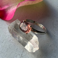 Raspberry Pink Tourmaline Ring, October Birthstone Ring