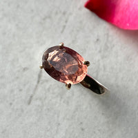 Raspberry Pink Tourmaline Ring, October Birthstone Ring