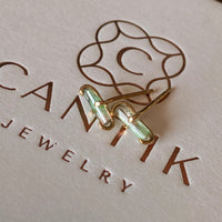 Raw Bicolor Watermelon Tourmaline Stud Earrings, October Birthstone Earrings