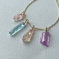 Raw Morganite Crystal Pendant Necklace