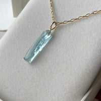 Raw Aquamarine Crystal Pendant Necklace