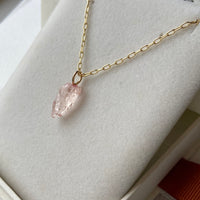 Raw Morganite Crystal Pendant Necklace