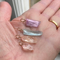 Raw Morganite Crystal Pendant Necklace
