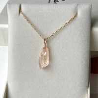 Raw Morganite Crystal Pendant Necklace