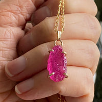 Raw Mozambique Ruby Pendant Necklace, July Birthstone