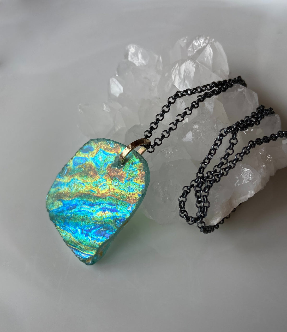 Ancient Roman Glass Pendant Necklace