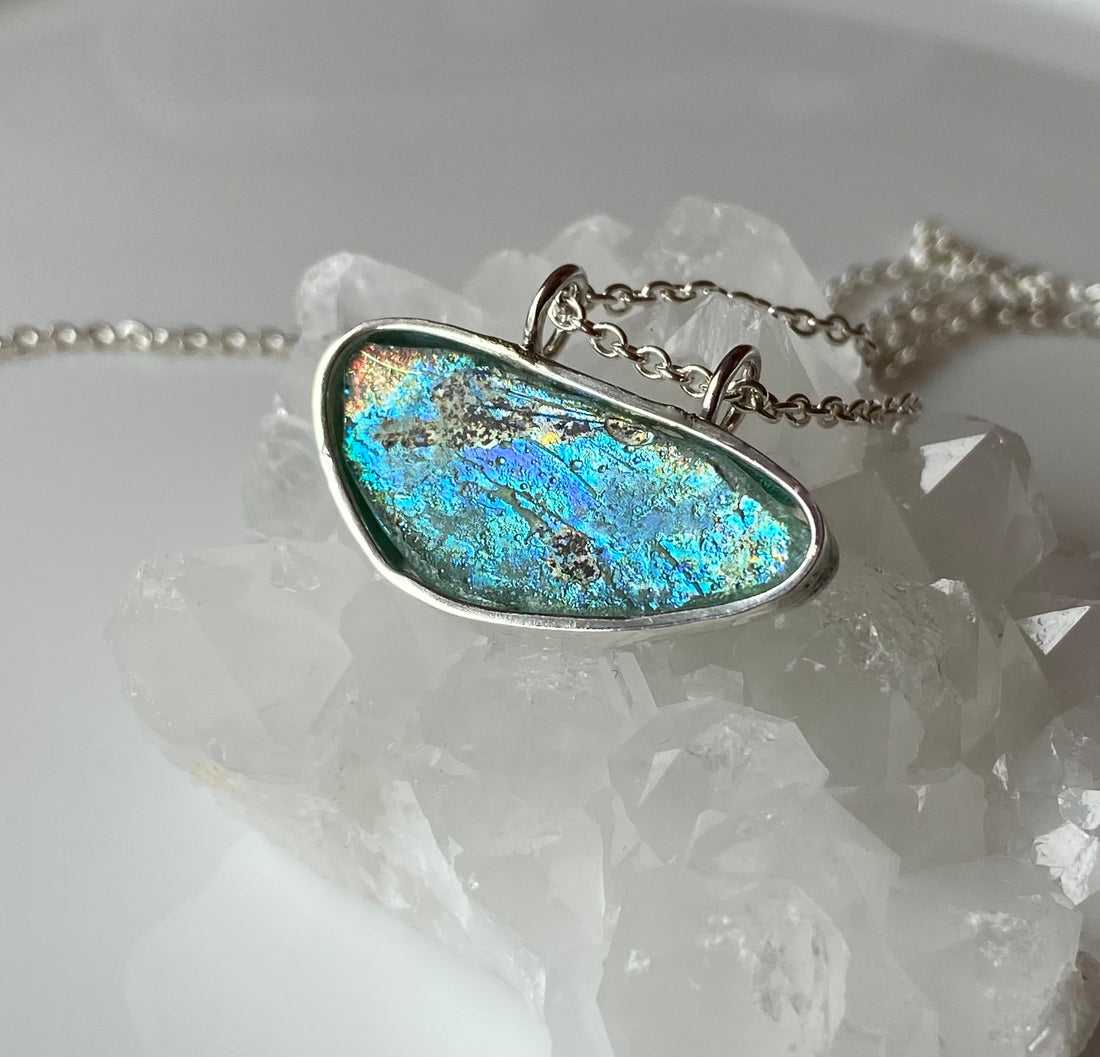 Ancient Roman Glass Pendant Necklace